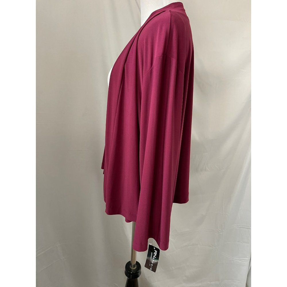 RN Studio Burgundy Long Sleeve Cardigan - Picture 7 of 9